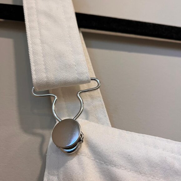 Mango white denim mini overalls dress US size 4 - Picture 3 of 7